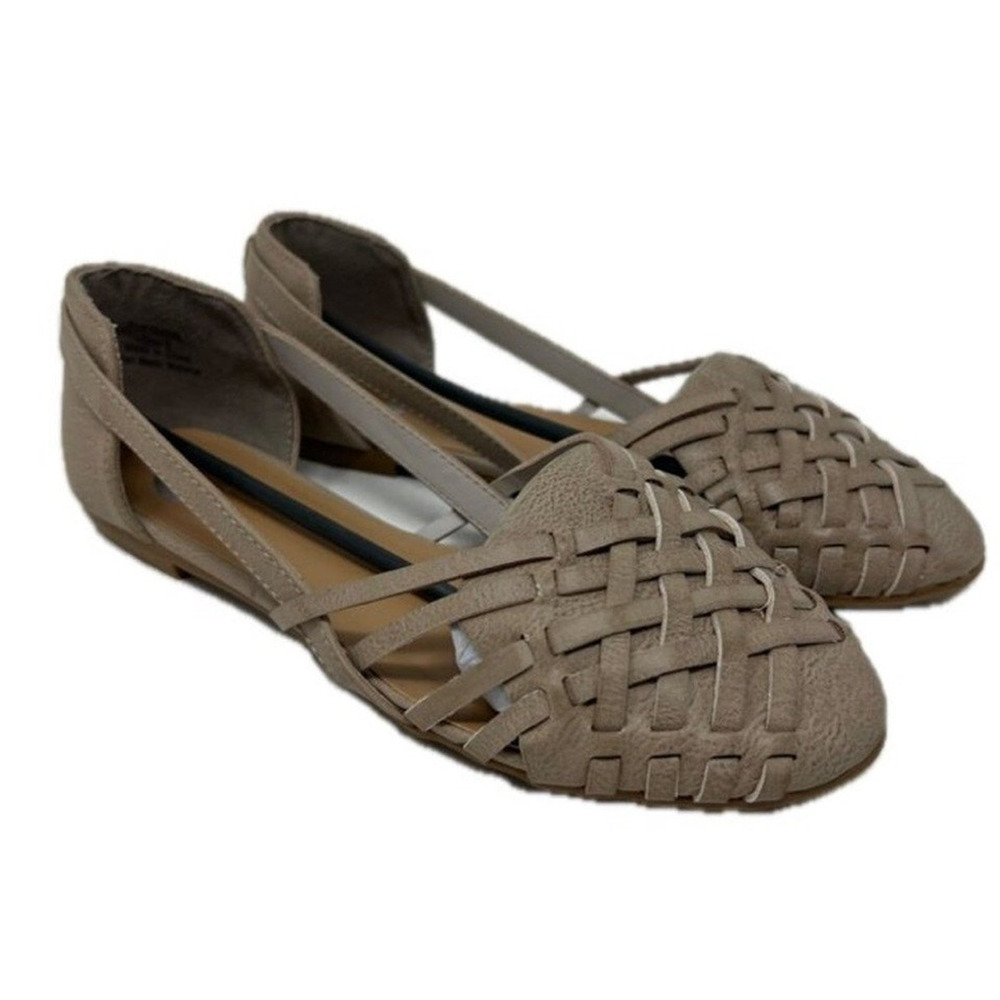 Women's Journee Collection Ekko Slip On Woven Flat Gray Taupe 6